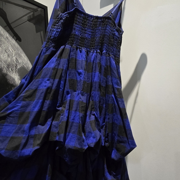 ✅️Elegant Blue Checkered Midi Dress - Picture 9 of 9